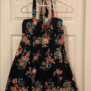 Floral fit and flare mini dress